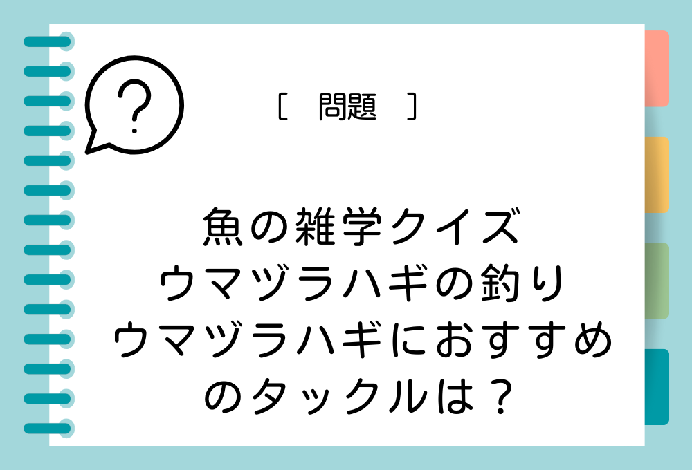 釣り船でウマヅラハギを狙うとき、初心者が用意しておきたいタックル（釣り道具）は？