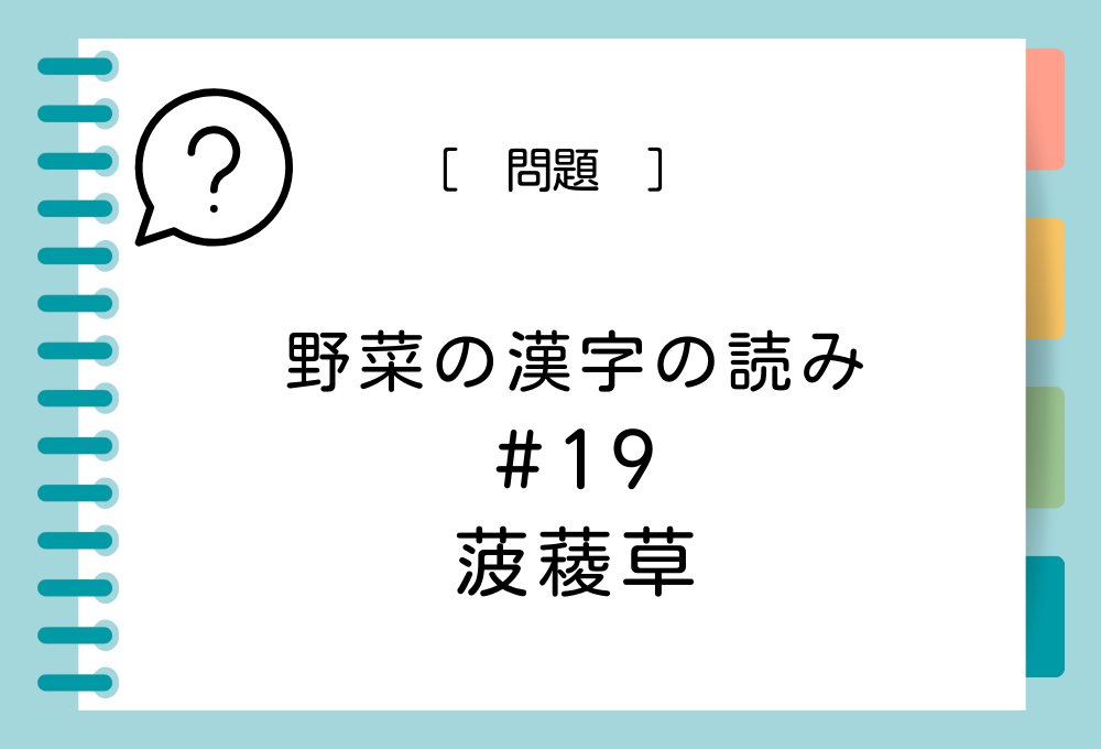 「菠薐草」という漢字の読み方は？