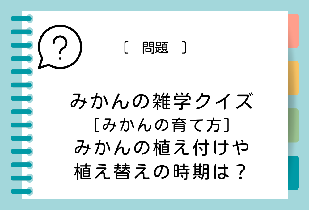 みかんの植え付け・植え替えの時期は？